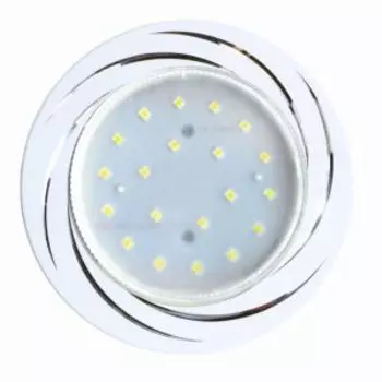 Светильник встраиваемый Ecola Вихрь, 2 шт, GX53, 20х110 мм, белый/алюминиевый