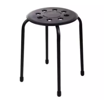 Табурет разборный Ника на 4 ножках, пластмассовый, черный