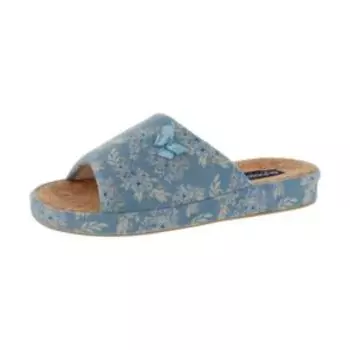 тапочки домашние женские DE FONSECA MATERA I PA WA65R1, размер 38, голубой, текстиль, стелька из натураль. пробки, о/н