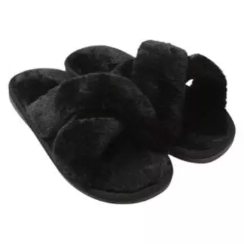 Тапочки домашние женские LoveLife 034, р. 38-39, черный, корал-флис, о/н