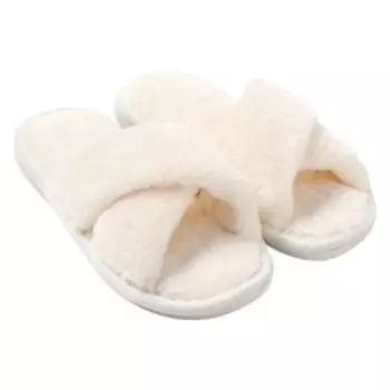 Тапочки домашние женские LoveLife 034, р. 38-39, молочный, корал-флис, о/н