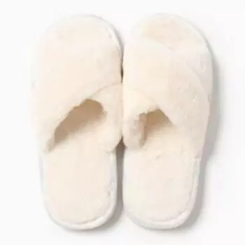 тапочки домашние женские LOVELIFE 034, р.40-41, цв.молочный, корал-флис, 100% п/э, о/н