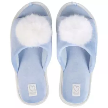 Тапочки домашние женские Пушок, размер 36, текстиль, открытый нос, в ассортименте