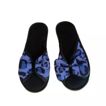 Тапочки домашние женские Siberia Home №69, размер 40, о/н, текстиль, cиний/черный