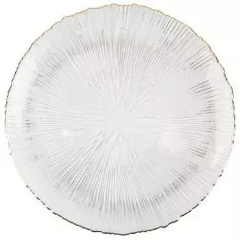 тарелка Frost stripe с золотой окантовкой 27см, стекло