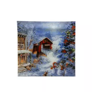 Тарелка квадратная Новый год, 20 см