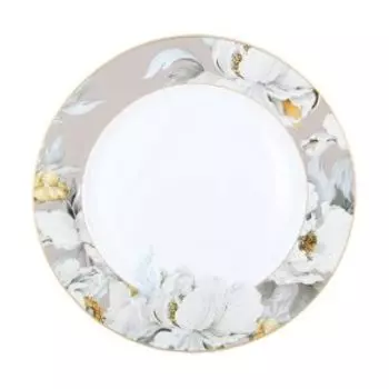 тарелка обеденная Fiori 26,5 см, темн. беж., фарфор