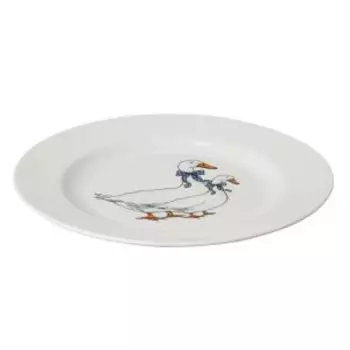 Тарелка обеденная Гуси, 24 см, фарфор