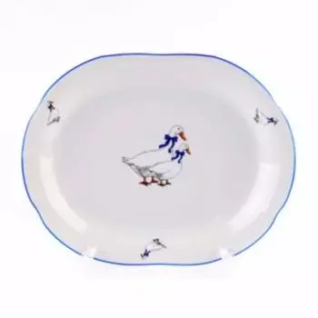 Тарелка обеденная Камелия Гуси, 24 см, фарфор