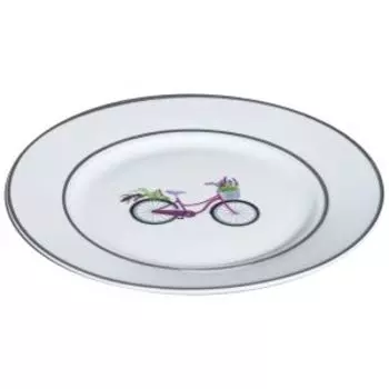 Тарелка обеденная Лаванда с платиновой отводкой, 24 см, фарфор