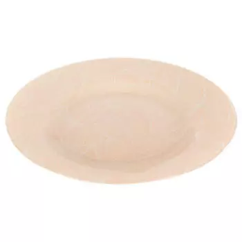 Тарелка обеденная Leaves бежевая, 26 см, стекло