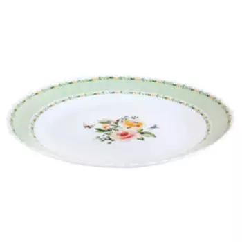 Тарелка обеденная Secret garden green, 24 см, стекло