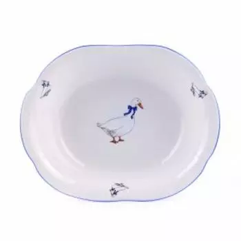 Тарелка суповая Камелия Гуси, 22.5 см, фарфор