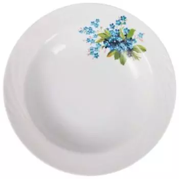 Тарелка суповая Незабудка, 22 см, фарфор