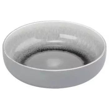 Тарелка суповая Серый меланж, 17.5 см, фарфор