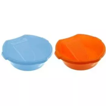 Таз круглый с ручками и стиральной доской, 10 л, в ассортименте