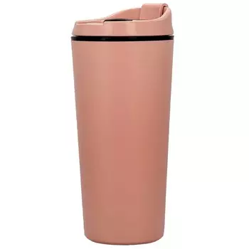 Термокружка Домовой, с классической крышкой, 350 мл, розовая