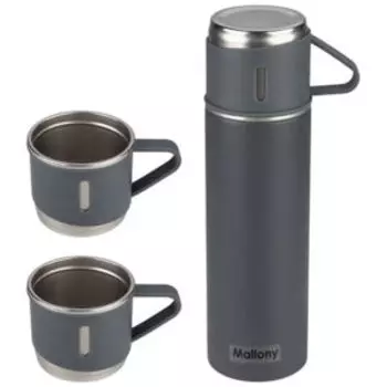 Термос Festa с термокружками, 0.5 л, 3 кружки, нерж. сталь