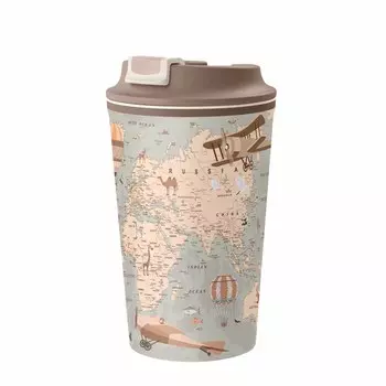 Термостакан Phibo Карта с клапаном, 350 мл, пластик