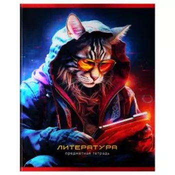 Тетрадь предметная BG Мир будущего Литература, 48 листов, металлизированный картон