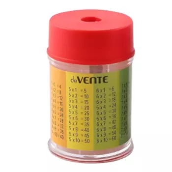 Точилка для карандашей deVENTE School Таблица умножения, 1 отверстие, с контейнером, пластмассовая, в ассортименте