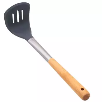 Толкушка, 31.3х7.5 см, дерево/силикон/нерж. сталь