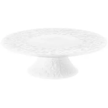 Тортовница на ножке Elan Gallery Веточки-цветочки, 25.5х25.5х8 см, фарфор