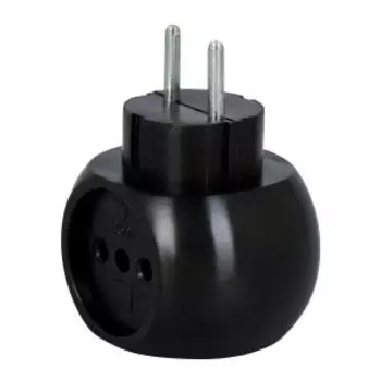 Тройник Volsten, 16 А, черный шар