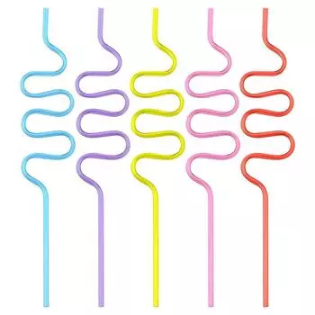 Трубочки для коктейля Зигзаг, 5 шт, 26 см, пластик