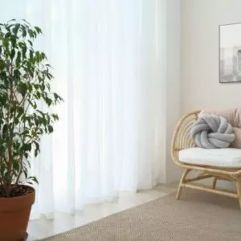 Тюль Этель, 145х270 см, белый вуаль, 100% п/э