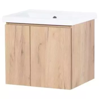 Тумба для ванной «Акваль Марта», 50 см, дуб вотан, раковина Фостер 50