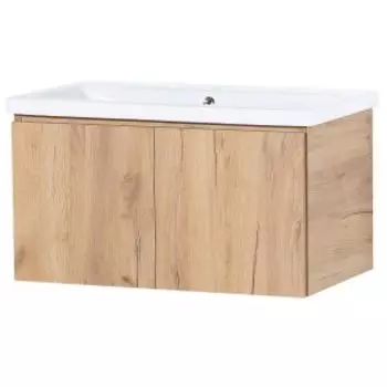 Тумба для ванной «Акваль Марта», 80 см, дуб вотан, раковина Тобаго 80
