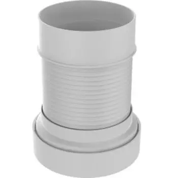 Удлинитель гибкий Aquant для унитаза, армированный, 200-340 мм, с фановым выпуском 110 мм
