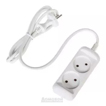 Удлинитель ЭРА, 2 гнезда, без заземления, 1,5 м