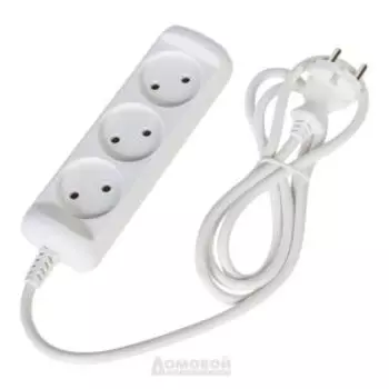Удлинитель ЭРА, 3 гнезда, без заземления, 1,5 м