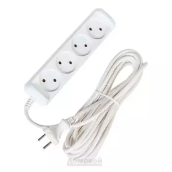 Удлинитель ЭРА, 4 гнезда, без заземления, 5 м