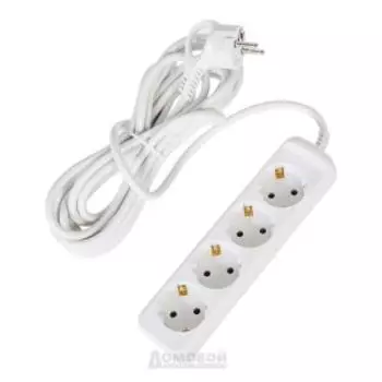 Удлинитель ЭРА, 4 гнезда, с заземлением, 5 м