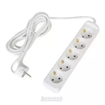 Удлинитель ЭРА, 5 гнезд, с заземлением, 3 м
