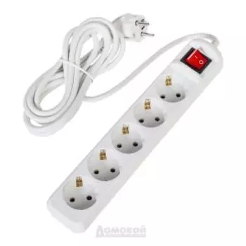 Удлинитель ЭРА, 5 гнезд, с заземлением, с выключателем, 3 м