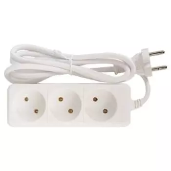 Удлинитель сетевой Космос, 3 гнезда, без заземления, 16 А, 1,5 м