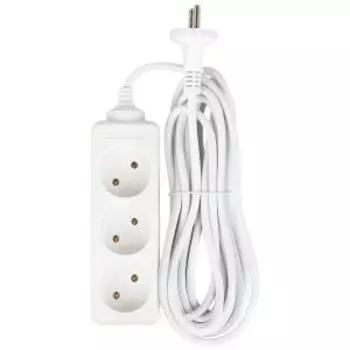 Удлинитель Volsten, 3 гнезда, 5 м, 10 А, 2200 Вт, с заземлением