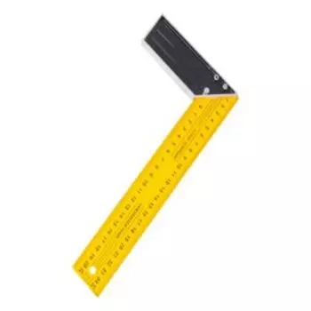 Угольник столярный HOBBI, металлический, желтый, 300мм