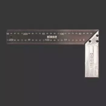 Угольник столярный Профи BIBER, нержавеющая сталь, гравировка, 400мм