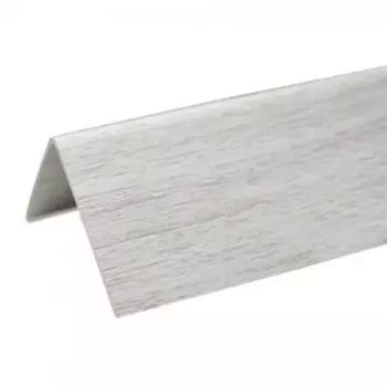 Угол с тиснением двухсторонний арочный, ПВХ, 20х10х2700мм, ясень белый