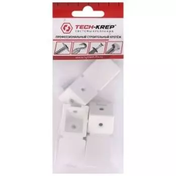 Уголок мебельный с шурупом Tech-Krep, 4 шт, белый