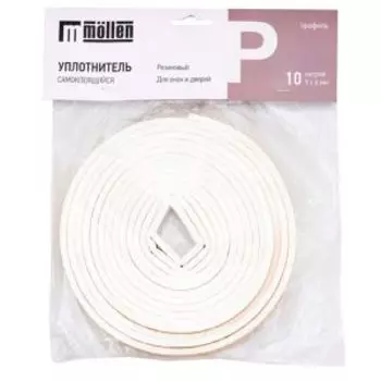 уплотнитель оконный Домовой, профиль P, 10м, белый