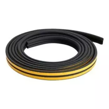 Уплотнитель самоклеящийся для дверей Profitrast, профиль D, 12х10 мм, 6 м, черный