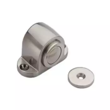 Упор дверной магнитный напольный, матовый никель