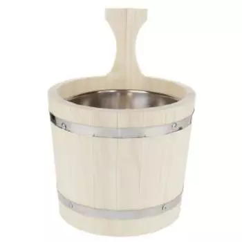 Ушат со вставкой, 5 л, липа, нержавеющая сталь