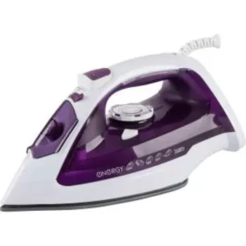 утюг ENERGY EN-348 бело-фиолетовый (2600Вт, пар, спрей, пар.удар, самооч., керамич. подошва)